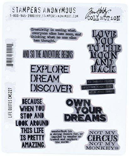Stampers Anonymous Tim Holtz Cling Stamps 7X8.5, Life Quotes
