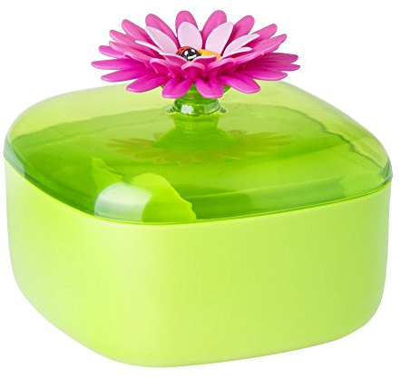 VIGAR Flower Power Salero de Cocina, Verde/Magenta, 13 x 13 x 10.5 cm