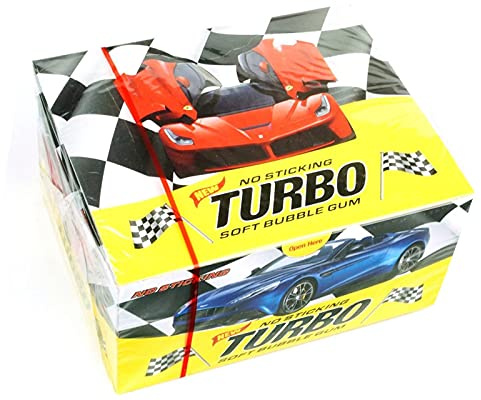 100 Stück Turbo Soft Bubble Gum No Sticky Wrappers seltener Kaugummi Old School
