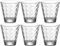 Leonardo Optic Trink-Gläser 6er Set, spülmaschinengeeignete Saft oder Wasser Gläser, Trink-Becher aus Glas mit Muster, 215 ml, 012683