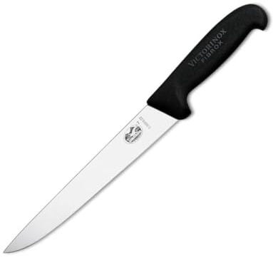 Victorinox Fibrox Stechmesser/Küchenmesser, Extra Scharfe Klinge, Rostfreier Stahl, Spülmaschinengeeignet, schwarz