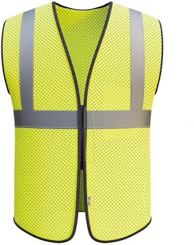 OccuNomix Safety Vest for Men, High Visibility, Class 2, 2 Reflective Tape, Ultra Light 3.8 oz Bird's Eye Breathable Mesh, Rapid Cooling, 100% ANSI, 1 Chest Pocket, ECO-GC-Y2/3X, Yellow