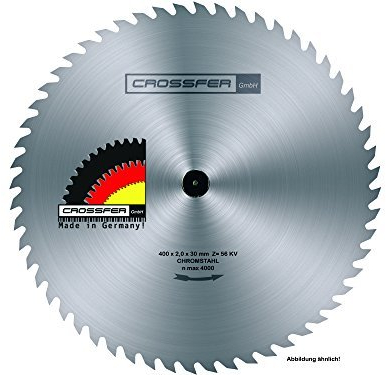 GESCHRÄNKT Hartmetall Kreissägeblatt | Schneidet Massivholz, Brennholz, Hartholz | Sägeblatt für Tisch- und Handkreissägen | CROSSFER (Ø400 x 30 (Z56))