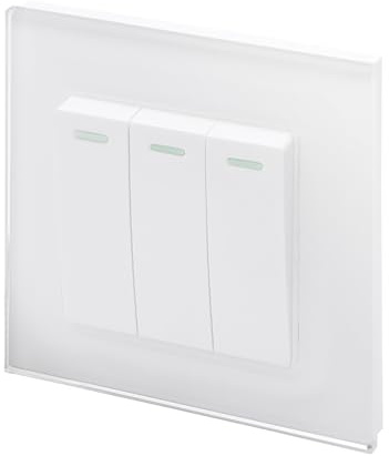 RETROTOUCH Crystal Triple Light Switch, White Glass, 2-Way, 10AX