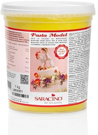 Saracino Fondant Model Gelb Zum Modellieren 1 kg Glutenfrei Made In Italy