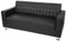 3er Sofa Kunda, Couch Loungesofa, Kunstleder, Metall-Füße 180cm - schwarz