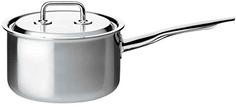 Spring 0415530618 Brigade Premium Stielkasserolle hoch mit Deckel, Edelstahl, silber, 14,6 x 31 x 36 cm