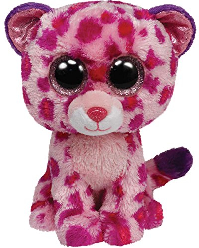TY 36985 36985-Plüschtier Beanie Boos, Glamour Buddy Leopard, Large, pink