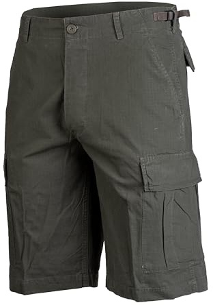 Mil-Tec US Bermuda R/S Prewash Shorts Herren • Leichte Ripstop Bermuda Shorts im Used-Look • Cargoshorts aus Baumwolle für Alltag & Outdoor • Ideal als Kurze Arbeitshose, Wanderhose