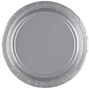 amscan 10022582 Silver Dessert Paper Plates 17.7cm - 8 Pcs