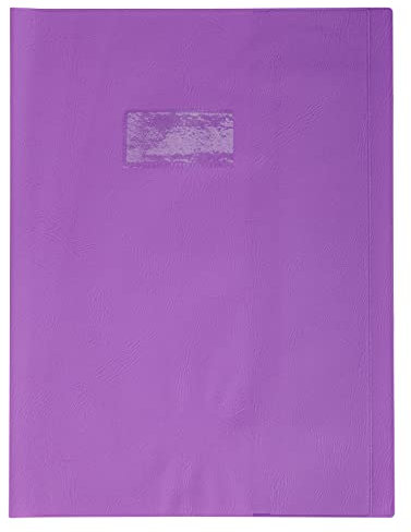 Clairefontaine 72406C - Heftumschlag Calligraphe DIN A4+ 24x32 cm, mit Lederoptik, Etikettenhalter, blickdicht, Violett, 1 Stück