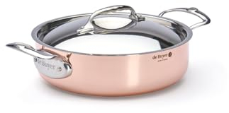 De Buyer, CACEROLA BAJA MONTURAS INOX CON TAPADERA PRIMA MATERA INDUCTION Ø24CM--6241.24