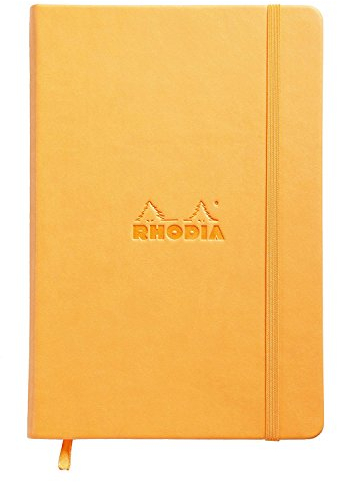 Rhodia 118768C Web Notebook (DIN A5, 14,8 x 21 cm, elfenbein, liniert, dot grid, 90 g, 96 Blatt) 1 Stück orange