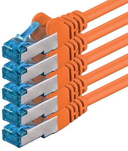 1aTTack.de Câble réseau CAT6a Cat6 Cat6 10 Gbit/s 3 m | orange - 5 pièces | CAT 6a | S-FTP | double blindage