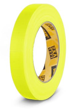 Defender EXA TAPE Gaffer Klebeband - Gewebeklebeband für Abkleben, Fixieren und Markieren, hohe Klebkraft, von Hand abreißbar, neonoptik, matt, neongelb, 38 mm x 25 m