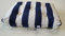 Seilflechter Tauwerk GmbH 4 x Kapok Kissen blau/Weiss gestreift - 4er Pack - 4 Stück