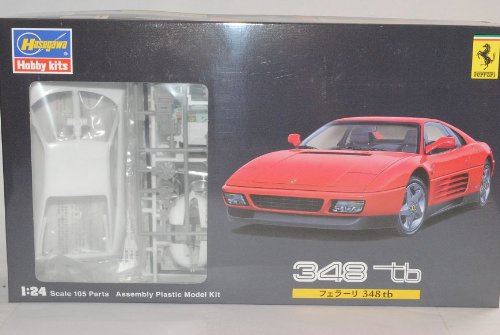 Hasegawa Sonderposten - Ferrari 348TB Coupe Rot Kit Bausatz 1/24 Modell Auto mit individiuellem Wunschkennzeichen