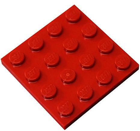 LEGO Piezas y piezas: rojo (rojo brillante) 4x4 platos x10