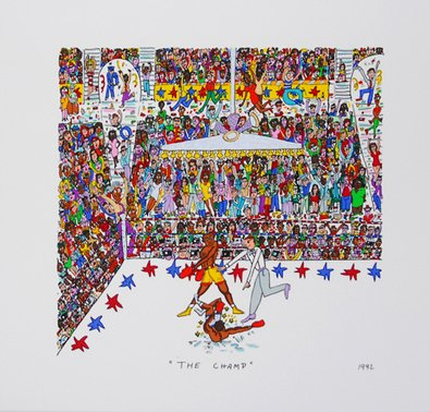 James Rizzi The Champ Poster Bild Kunstdruck Lithografie 31,8x29cm