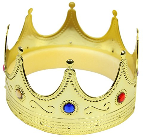 Foxxeo goldene Königskrone für Kinder und Erwachsene - Karneval König Krone Crown Herren Jungen Fasching Prinz