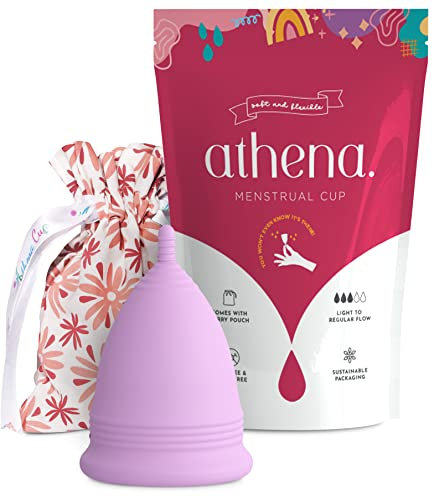 Menstruationstasse Größe 2 für normale bis starke Blutung - 12 Stunden Schutz - wiederverwendbarer Menstruationsbecher - Menstruations Cup (Modell 2, violett) von ATHENA Cup