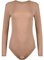 Evoni Damenbody | Overall Bodysuit mit Rundhals für Frauen | Langarm-Body in verschiedenen Farben | Optimale Alternative für Sport & Freizeit | Eleganter Jumpsuit(Medium, Hellbraun)
