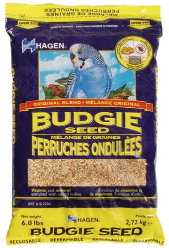 Hagen Parakeet/Budgie Staple White Millet Bird Seed – Premium Blend, Nutritionally Balanced, Fortified with Vitamins & Minerals, Dust-Free Mix for Budgies, 6 lb Bag