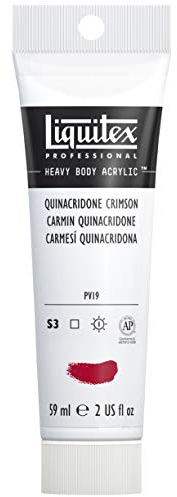 Liquitex 1045110 Professional Heavy Body Acrylfarbe in Künstlerqualität mit ausgezeichneter Lichtechtheit in buttriger Konsistenz, 59ml Tube - Quinacridone Karmesin
