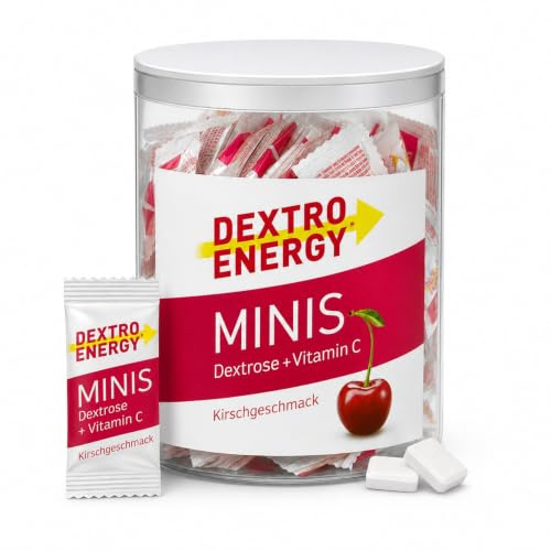 Dextro Energy Mini Traubenzucker 300 Stück – einzeln verpackte Energie-Täfelchen, portionierter Traubenzucker für Gastronomie, Hotel, Büro & Catering