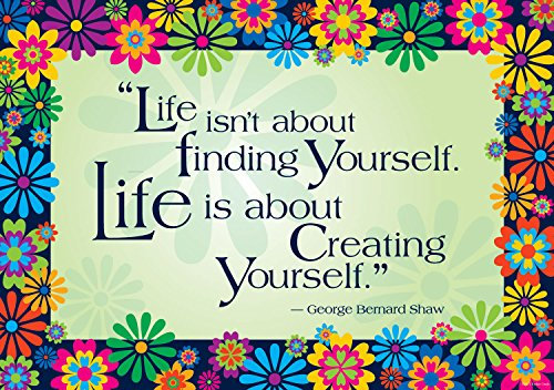 Barker Creek Inspirierendes Poster, Life is About Creating Yourself, Bright and Colofrul Poster mit motivierendem Zitat, Büro, Zuhause und Schule, 34 x 48 cm (1800)