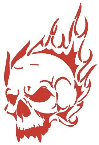 Skull Of Flames Airbrush, Wandkunst, aus Mylar, Schablone, wiederverwendbar, 125 µm
