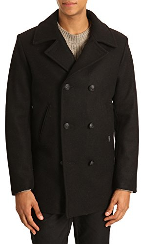 Armor Lux Homme Caban Cap Sizun Homme Manteau, Noir (010 Noir), L EU