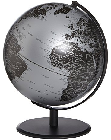 emform Tischglobus Pluto Matt Silber, Aluminium & Kunststoff, 250 x 300 mm