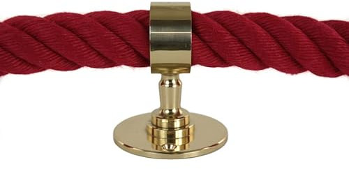 Gepotex Supporto per fune da parete in ottone lucido per corda da 30 mm