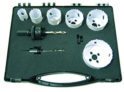 Leman 3063 Coffret de 6 Trépans bi-métal ø 22/29/35/44/51/67 mm avec 2 mandrins/1 foret