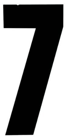 Rowan Self Adhesive Wheelie Bin Numbers 17cm - 7 - Black