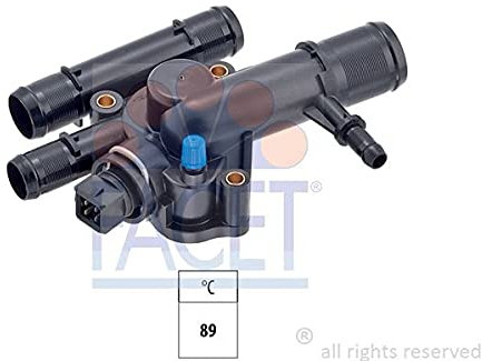 FACET Thermostat Kühlmittel Kühlwasserthermostat mit Dichtung Öffnungstemperatur:89°C für OPEL Vivaro A Kastenwagen (X83) Vivaro A Combi (X83) Vivaro A Pritsche/Fahrgestell (X83)