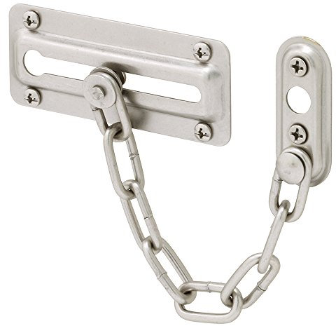 Defender Security U 10386 Door Guard with Steel Chain, Satin Nickel (Single Pack)