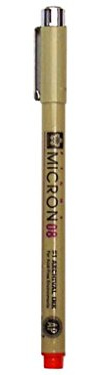 Sakura of America SAKXSDK08.19 Pigma Micron Pen Bulk 0.50 mm. Red, Pack of 3