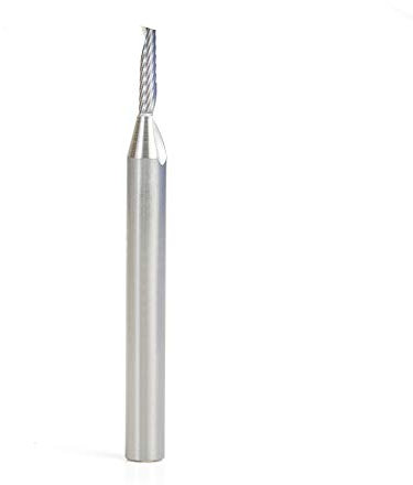Amana Tool 57302 Metrische SC CNC Spirale O Single Flute Aluminium Schneiden 3 D x 12 CH x 6 SHK x 64 mm Langer Up-Cut Oberfräser Bit mit Spiegel-Finish