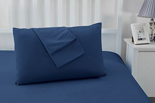 Sonia Moer Super Soft Brushed Microfibre Pillowcases - Non Iron Breathable Hypoallergenic Pillowcases set of 2- Navy