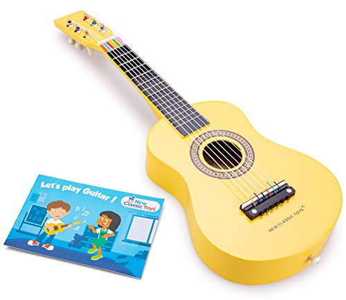 New Classic Toys - 10343 - Musikinstrument - Spielzeug Holzgitarre - Gelb