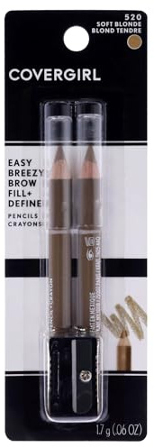 COVERGIRL - Easy Breezy Brow Fill + Define Brow Pencil, Sharpener Included, Long-Lasting, Deeply Pigmented, Blendable Formula, 100% Cruelty-Free