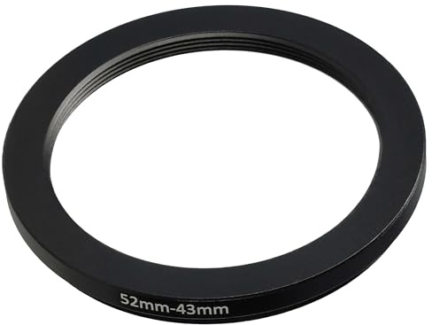 vhbw Step-Down-Ring Adapter von 52 mm auf 43 mm für Kamera Objektiv | Filteradapter, Metall, Schwarz