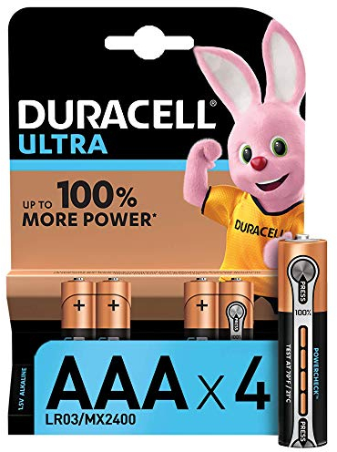 Duracell Ultra Power Set de 4 Piles Alcalines Type AAA