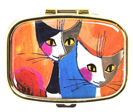 Fridolin 18278 Pillendose mit Motiv Rosina Wachtmeister Motiv Congratulation, Metall, Mehrfarbig, 5,1 x 3,6 x 1,8 cm