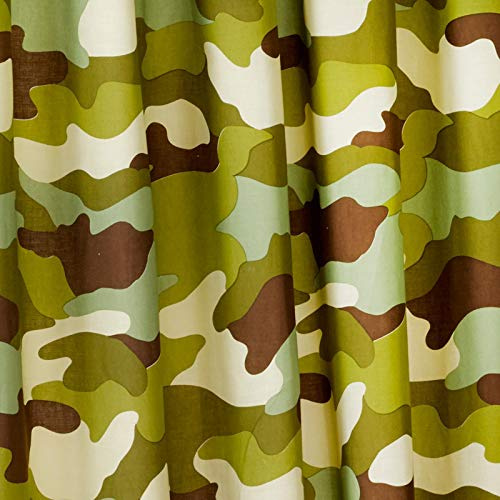 Price Right Home Army Camouflage Lined Curtains 66x72in Green (CUR016-72) | 2 Curtains per Pack, Fully Lined, Pencil Pleat, Tie Backs, 48% Cotton 52% Polyester, Machine Washable, Cadets