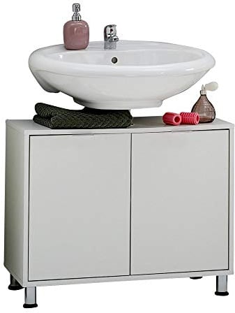 FMD 925-004 Zamora 4 Meuble sous Vasque avec 2 Portes Panneaux Mélaminiques Blanc 70 x 56,5 x 33 cm