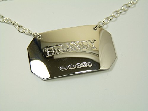 New Sterling Silver Plain Decanter/Wine Label - Brandy - Boxed