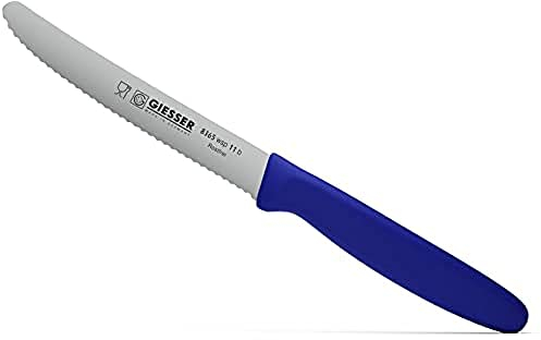 Giesser seit 1776 - Made in Germany - Tomatenmesser blau, Klinge 11 cm, rutschfest, kleines Universalmesser spülmaschinenfest, rostfrei, 8365 wsp 11 b